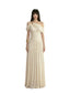 Ivory Asymmetric Draped Off Shoulder Maxi Dress