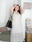 Plus Size Round Neck Short Sleeve Sheer Lace French Style Maxi Dress