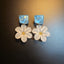 Blue Floral Drop Earrings
