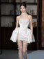 Ivory Strapless Lace Corset Mini Dress