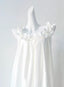 White Floral Trim Round Neck Sleeveless Relaxed A-Line Maxi Dress