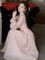 Pink Peter Pan Collar Ruffle A-Line Maxi Dress
