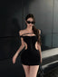 Hot Black Cutout Off-Shoulder Bodycon Mini Dress