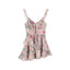 Floral Ruffle Strap Lace Up Fit And Flare Mini Dress
