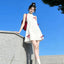 White Bow Halter A-Line Mini Dress