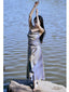 Shimmering Cowl Neck Satin Slip Maxi Dress - EveningVerse - 10