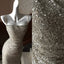 Silver Maxi Dress Bodycon Strapless Sequin High Slit - EveningVerse - 6