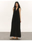 Lyocell Linen V Neck Sleeveless A-Line Maxi Dress