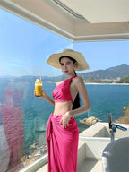Resort Muse One Shoulder Ruched Maxi Dress Set