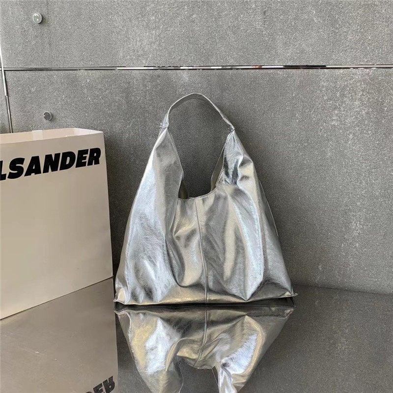 Slouchy Oversized PU Leather Shoulder Tote Bag