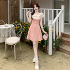 Ruffle Off-Shoulder A-Line Dress