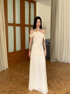 One Shoulder Ruched Maxi Dress