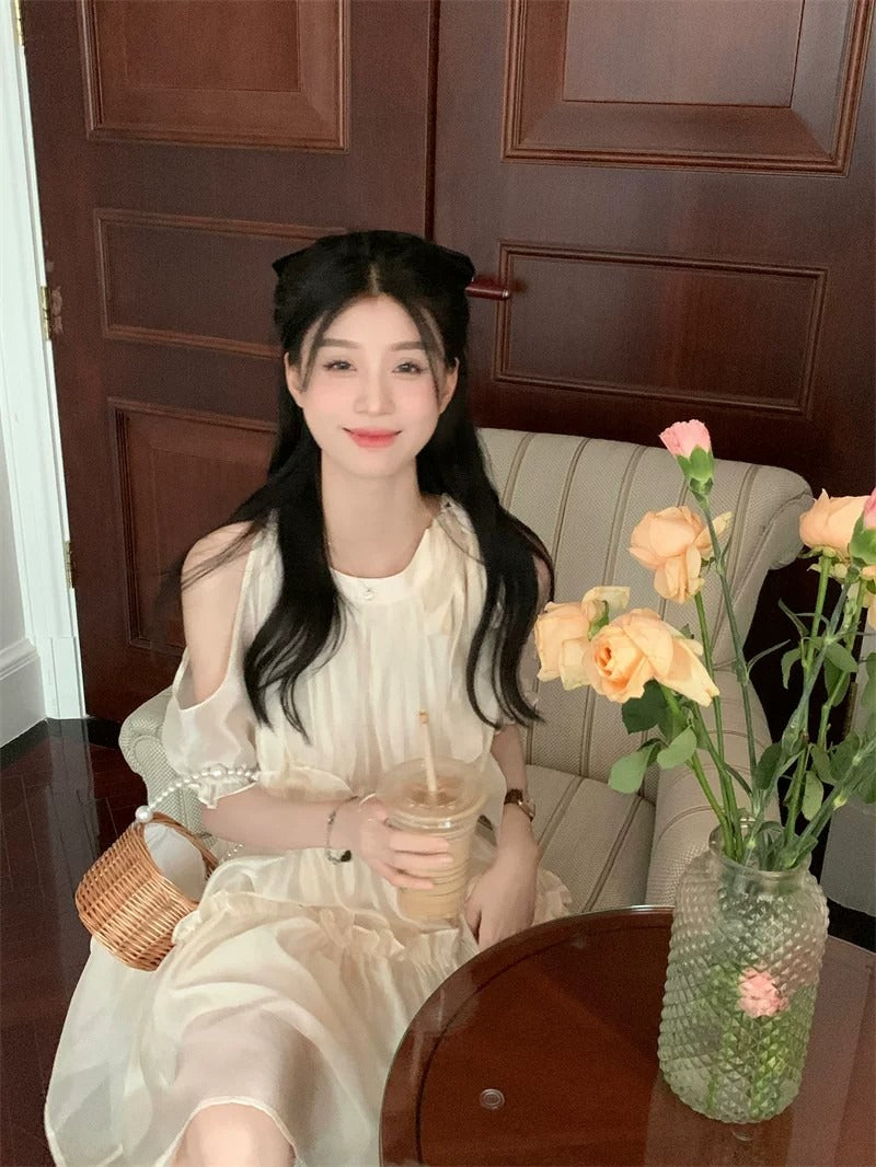 Ivory Soft Romance Cold Shoulder Midi Dress Secondary image
