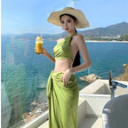 Resort Muse One Shoulder Ruched Maxi Dress Set