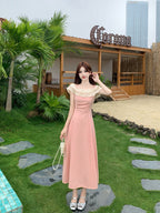 Ruffle Off-Shoulder A-Line Dress