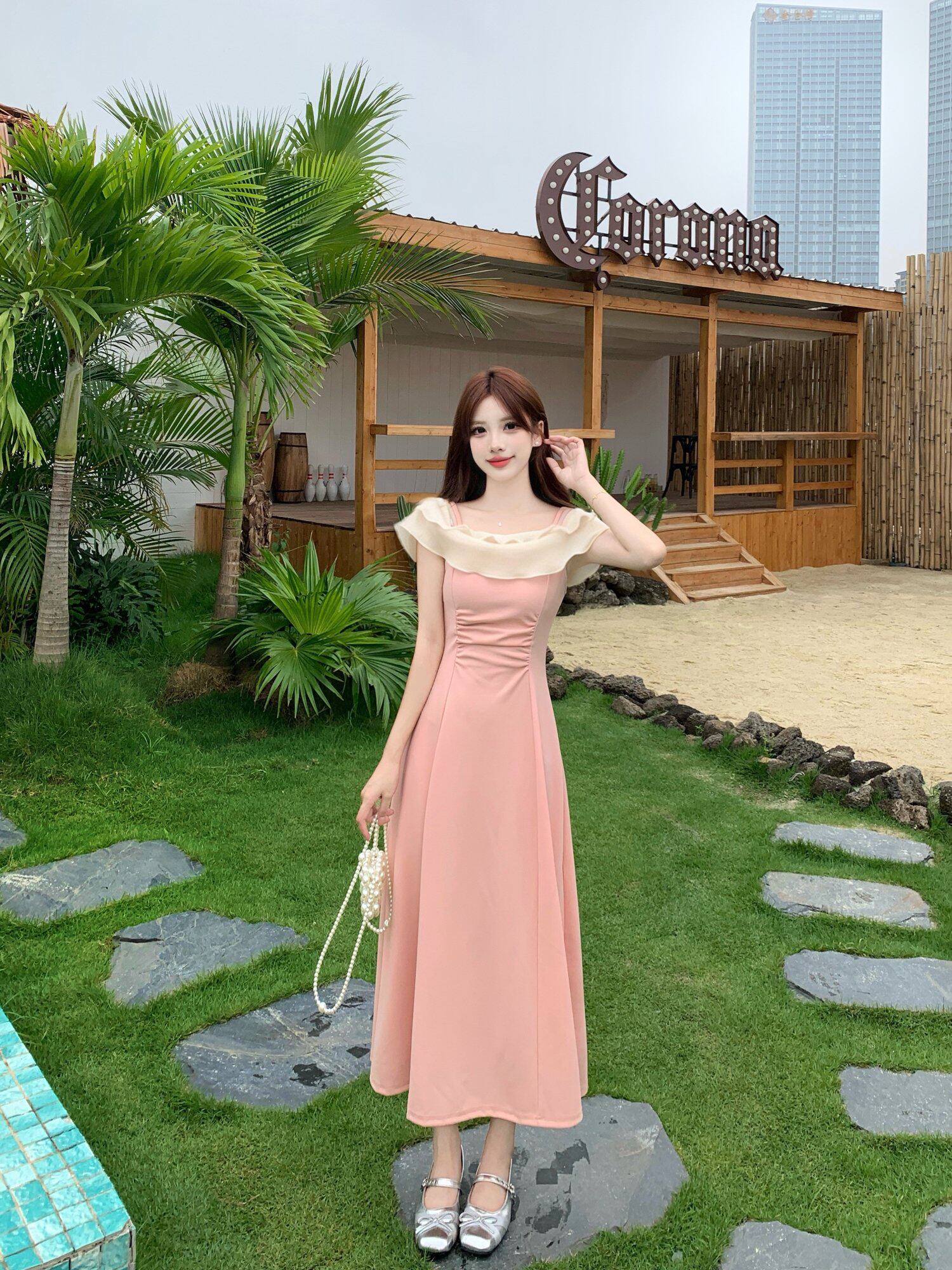 Ruffle Off-Shoulder A-Line Dress
