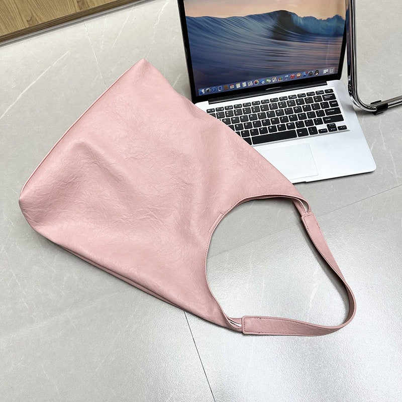 Slouchy Cowhide Shoulder Tote Bag