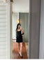 Square Neck 100% Linen Shift Mini Dress