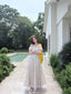 Off-Shoulder Polka Dot Tiered Maxi Dress