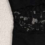 Black Round Neck Lace Waist Sleeveless Bodycon Midi Dress