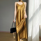 Satin V-Neck Cami Maxi Dress