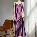 Satin V-Neck Cami Maxi Dress