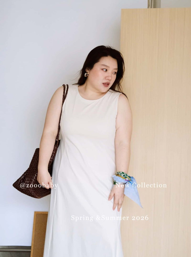 Plus Size Sleeveless High Waist A-Line Maxi Dress