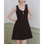 Bow V-Neck A-Line Mini Dress