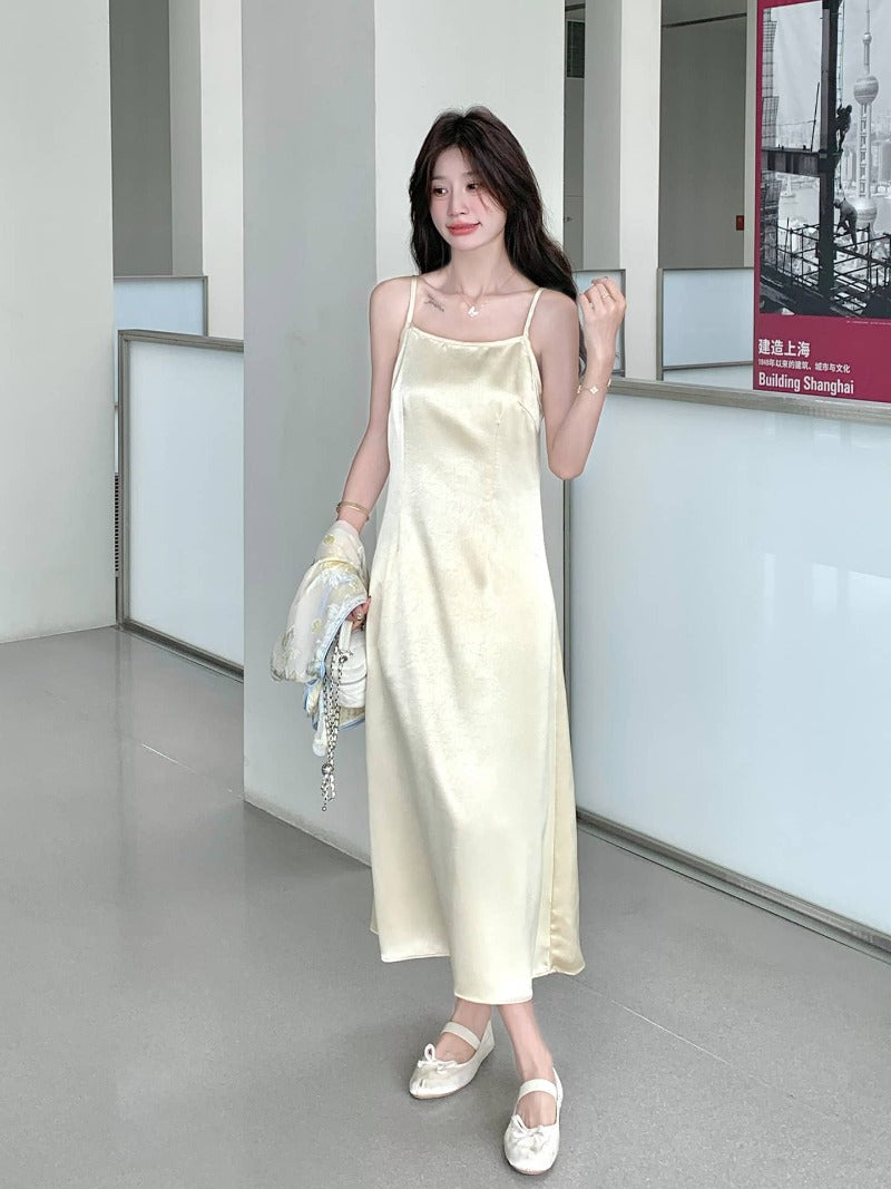 Printed Mandarin Collar Cami Maxi Dress Set