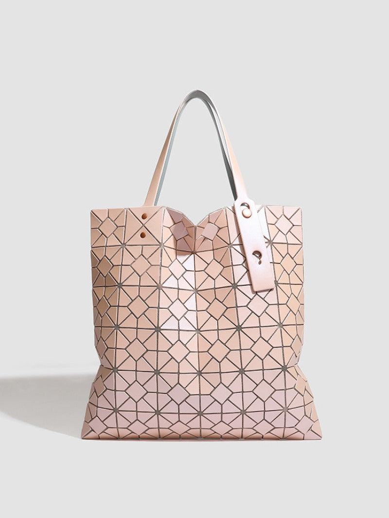 Geometric Pattern Structured Tote Bag for Daily Commuting