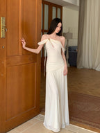 One Shoulder Ruched Maxi Dress