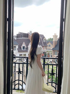 White Collared Button Front Waist Maxi Dress
