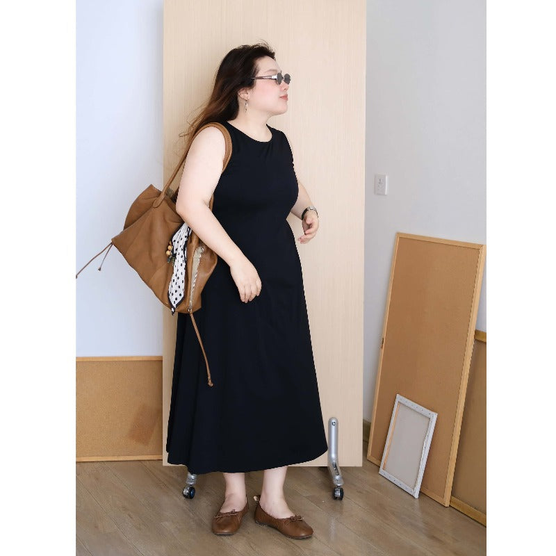 Plus Size Sleeveless High Waist A-Line Maxi Dress