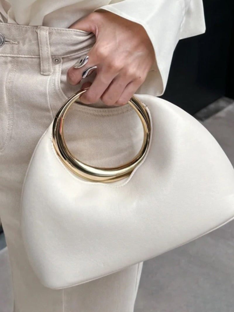 Metal Ring Handle Evening Bag