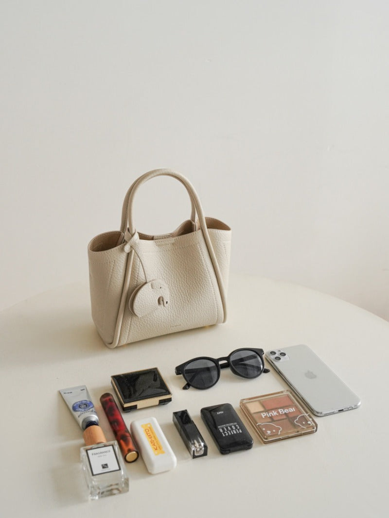 Textured Mini Handbag with Long Strap