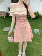 Ruffle Off-Shoulder A-Line Dress