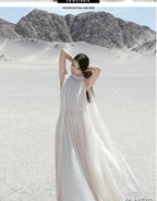 Desert Goddess Apricot Scarf Halter Backless Maxi Dress