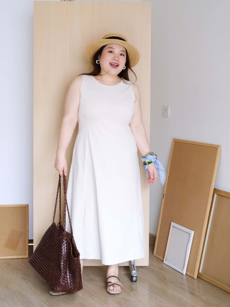 Plus Size Sleeveless High Waist A-Line Maxi Dress