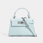 Croc-Embossed Mini Handbag with Detachable Strap