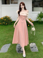 Ruffle Off-Shoulder A-Line Dress