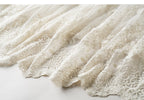 Ivory V Neck Lace Short Sleeve Shift Midi Dress