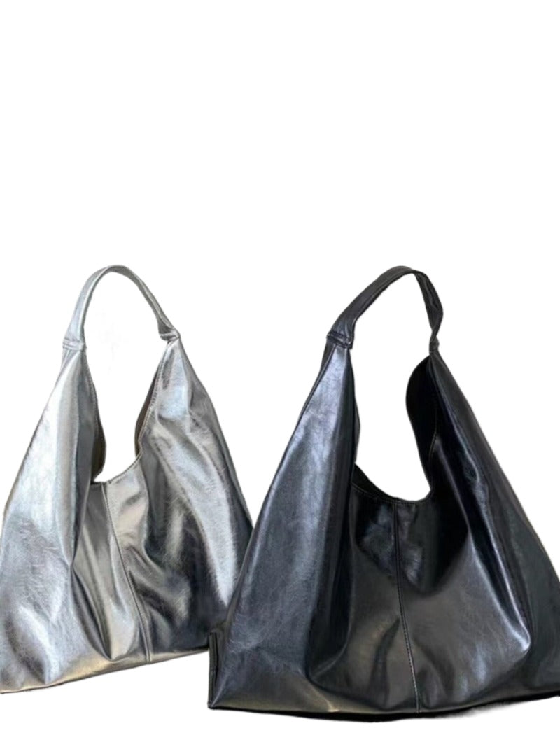 Slouchy Oversized PU Leather Shoulder Tote Bag