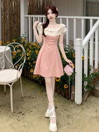 Ruffle Off-Shoulder A-Line Dress