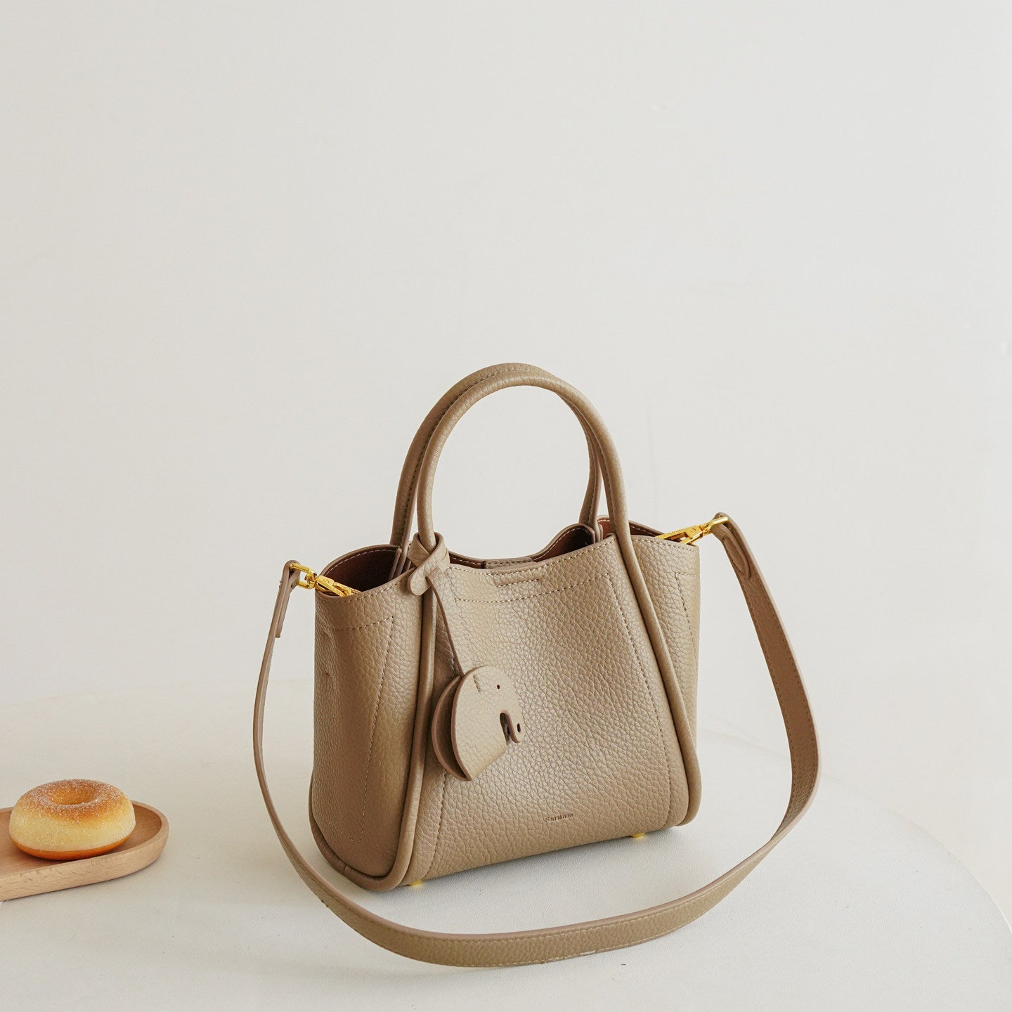 Textured Mini Handbag with Long Strap