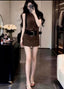 Coffee Brown Belted A-Line Mini Dress Set