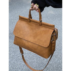 Vintage PU Satchel Handbag with Strap