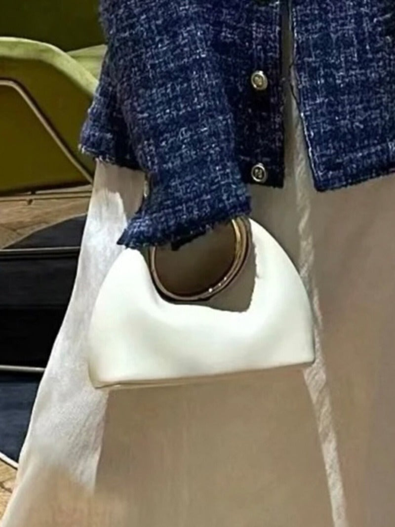 Metal Ring Handle Evening Bag