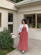 Red Gingham Strapless High Waist A-Line Maxi Dress