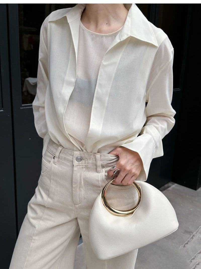 Metal Ring Handle Evening Bag