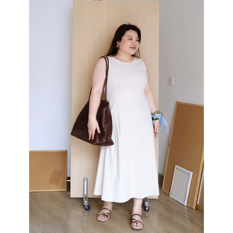 Plus Size Sleeveless High Waist A-Line Maxi Dress